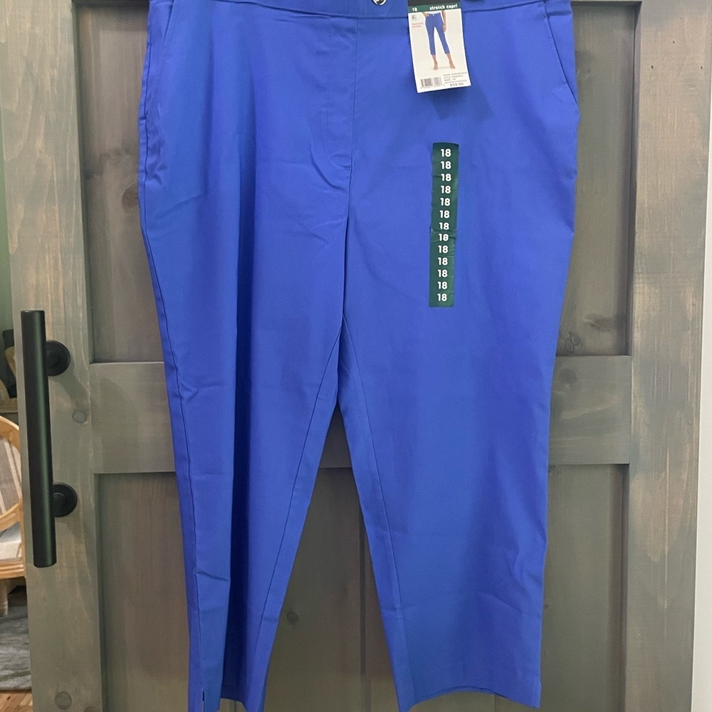 Rafaella Dazzling Blue Stretch Capri